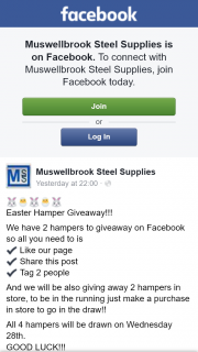 Muswellbrook Steel Supplies – Win 1 of 2 Easter Hampers