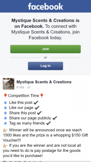 Mystique Scents & Creations – Win $150 Gift Voucher (prize valued at $150)
