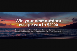 Outdoria – Win Your Next Outdoor Adventure (prize valued at $2,000)