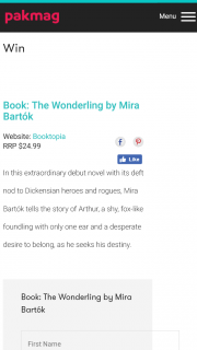 Pak Magazine – Win a Book The Wonderling By Mira Bartok