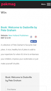 Pak Magazine – Win a Book Welcome to Dadsville By Pete Graham