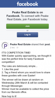 Peake Real Estate – Win Easter Goodies Must Collect