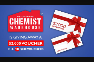 Prime 7 – Win a $2000 Chemist Warehouse Gift Voucher (prize valued at $3,000)