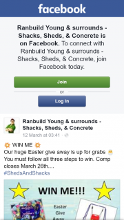 Ranbuild Young & surrounds Shacks – Win Easter Eggs and Kids Swing