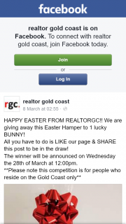 Realtor Gold Coast – Win Easter Hamper Must Live Gold Coast