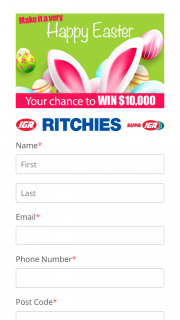 Ritchies Buy participating product to – Win $10000 With Ritchies (prize valued at $10,000)