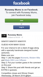 Runaway Mums – Win a Stack of Eggs Along With a Specially Handmade Designed Bucket (pictured).