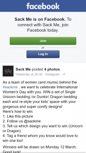 Sack Me FB – Win a Set of Single Unicorn Bedding /or Dunkin’ Dragon Bedding Each and Re-Style Your Kids’ Space With Your Gorgeous and Super Comfy Designs