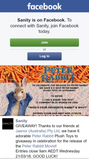 Sanity – Win One of Six Peter Rabbit Plush Toys