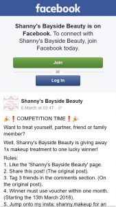 Shanny’s Bayside Beauty – Win a Makeup Treatment