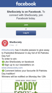 SheSociety – Win One of Four Double Passes to Paddyfest Brisbane