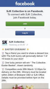SJK Collective – Win an Easter Hamper Or 1 of 15 Boxes Must Be Located Within 20km of Brisbane Cbd Or Sjk Office