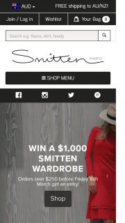Smitten – Win a $1000 (aud) Wardrobe Promotion Begins March 8 2017 at Midday and Ends March 15 2017 at Midnight Aedst (prize valued at $1,000)