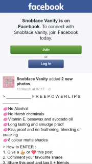 Snobface Vanity – Win Powerlips Lip Gloss