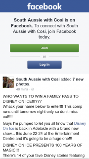 South Aussie With Cosi – Win a Family Pass to Disney on Ice??