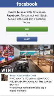 South Aussie with Cosi – Win a $250 Food and Drink Package at The Lakes Bar?