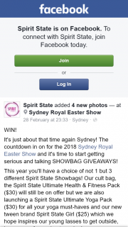 Spirit State – Win Your Favourite Spirit State Showbag Simply Like (prize valued at $85)
