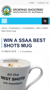 SSAA – Win a Ssaa Best Shots Mug