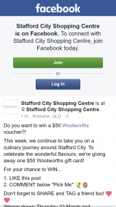 Stafford City Shopping Centre – Win a $50 Woolworths Voucher
