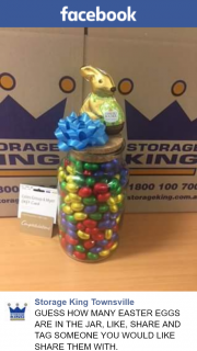 Storage King Townsville – Win this Jar Full of Eggs and a $50 Coles-Myer Voucher
