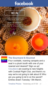 The Gourmand and Gourmet – Win a Cloudland Flight Club Experience for Two