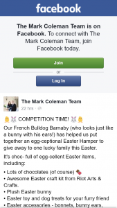 The Mark Coleman Team – Win Easter Hamper must Pick Up From Shailer Park Qld