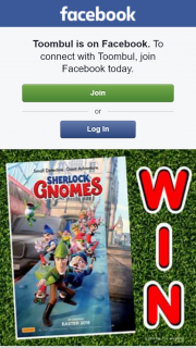 Toombul Shopping Centte – Win a Family Pass (4 Tickets) to See ‘sherlock Gnomes’ Valued at $80. (prize valued at $80)