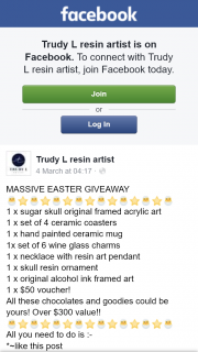 Trudy L Resin Artist – Win Massive Easter Giveaway (prize valued at $300)