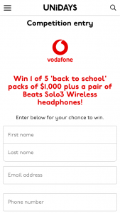 UniDays – Win The Ultimate Back to School Prize (prize valued at $1,000)