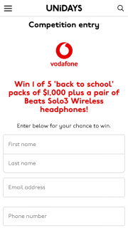 UniDays – Win The Ultimate Back to School Prize (prize valued at $1,000)