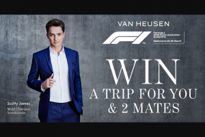 Van Heusen Mentor Event – Win a Trip for You and Two Mates (prize valued at $9,805)