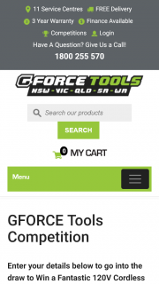 Win a 120v Cordless Blower From Gforce Tools (prize valued at $499)