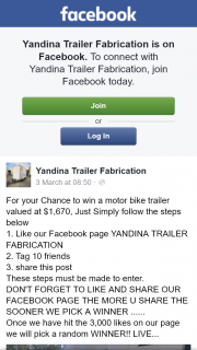 Yandina Trailer Fabrication – Win a Motor Bike Trailer Valued at $1670 Just Simply Follow The Steps Below (prize valued at $1,670)
