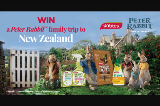 Yates – Win a Family Holiday to New Zealand Valued at $10000 (prize valued at $80)