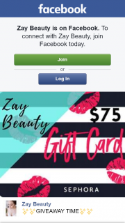 Zay Beauty – Win a $75 Sephora Gift Card (prize valued at $75)