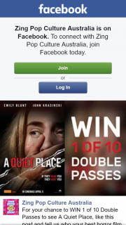 Zing Pop Culture – Win 1 of 10 Double Passes to See a Quiet Place