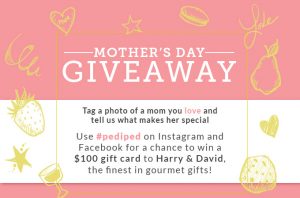 Pediped Footwear – Mother’s Day – Win 1 of 2 $100 gift cards to Harry & David gourmet gifts