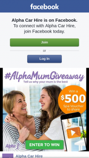 Alpha Car Hire – Win The $500 Voucher (prize valued at $500)
