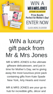 Channel 7 – Sunrise – Win a Luxury Gift Pack From Mr & Mrs Jones (prize valued at $304)