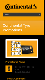 Continental Tyre – Win Free Fuel for a Year (prize valued at $12,500)