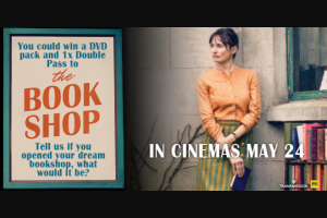 Dendy cinemas – Win an In-Season Double Pass and a Selection of Transmission Films Finest DVD’s to Celebrate The Release of The Bookshop