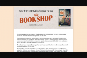 Dymocks – Win a Double In Season Pass to See The Film