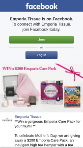 Emporia Tissue – Win a Mother’s Day Prize Pack (prize valued at $200)