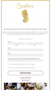 Guylian – Win a Guylian Tasting Experience for Two (2) People (the Winner and Their Mother) at The Winner’s Choice of Guylian Café In Either Sydney (prize valued at $5,000)