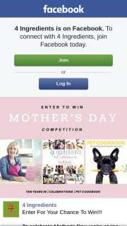 4 Ingredients – Or Nominate Your Mum (prize valued at $105)
