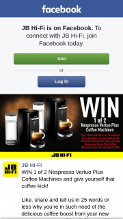 JB HiFi – Win 1 of 2 Nespresso Vertuo Plus Coffee Machines and Give Yourself That Coffee Kick