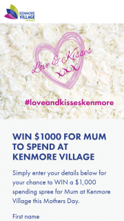 Kenmore Village – Win $1000 to Spend on Mum (prize valued at $1,000)