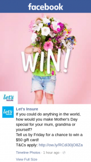 Let’s Insure – Win a $50 Gift Card