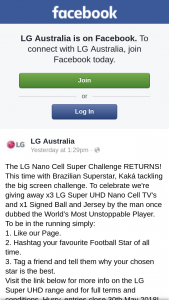 LG Australia – X3 Lg Super Uhd Nano Cell Tv’s and X1 Signed Ball and Jersey By The Man Once Dubbed The World’s Most Unstoppable Player