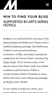 Malthouse Theatre – Win a Weekend Getway Package No Flights